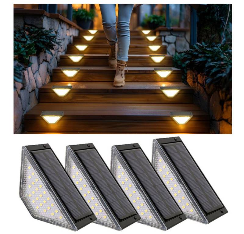 QUBEBU LED Solarleuchte 24LED Solarleuchten Garten Deko, Solarlampen für Außen Treppen, IP44, LED fest integriert, Provides up to 8-10 hours of long-lasting lighting after a full charge, Für Terrasse, Treppe, Veranda, Zaun, Weg, Garten, Patio, Hof. QUBEBU LED Solarleuchte 24LED Solarleuchten Garten Deko, Solarlampen für Außen Treppen, IP44, LED fest integriert, Provides up to 8-10 hours of long-lasting lighting after a full charge, Für Terrasse, Treppe, Veranda, Zaun, Weg, Garten, Patio, Hof. von QUBEBU