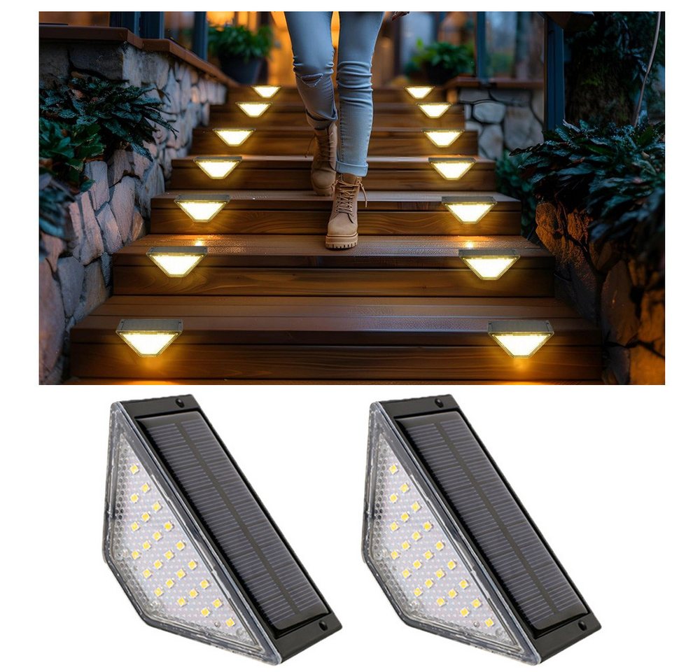 QUBEBU LED Solarleuchte 24LED Solarleuchten Garten Deko, Solarlampen für Außen Treppen, IP44, LED fest integriert, Provides up to 8-10 hours of long-lasting lighting after a full charge, Für Terrasse, Treppe, Veranda, Zaun, Weg, Garten, Patio, Hof. QUBEBU LED Solarleuchte 24LED Solarleuchten Garten Deko, Solarlampen für Außen Treppen, IP44, LED fest integriert, Provides up to 8-10 hours of long-lasting lighting after a full charge, Für Terrasse, Treppe, Veranda, Zaun, Weg, Garten, Patio, Hof. von QUBEBU