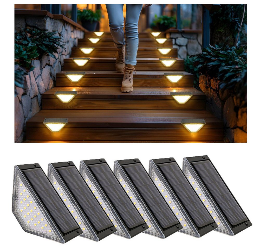 QUBEBU LED Solarleuchte 24LED Solarleuchten Garten Deko, Solarlampen für Außen Treppen, IP44, LED fest integriert, Provides up to 8-10 hours of long-lasting lighting after a full charge, Für Terrasse, Treppe, Veranda, Zaun, Weg, Garten, Patio, Hof. QUBEBU LED Solarleuchte 24LED Solarleuchten Garten Deko, Solarlampen für Außen Treppen, IP44, LED fest integriert, Provides up to 8-10 hours of long-lasting lighting after a full charge, Für Terrasse, Treppe, Veranda, Zaun, Weg, Garten, Patio, Hof. von QUBEBU