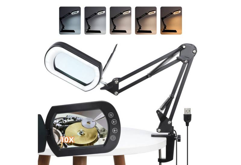 QUBEBU Lupenlampe LED Lupenleuchte 10X Dioptrien Lupenlampe Clip-On, 5 Farben, Dimmbar, LED fest integriert, 12 cm Linse, Modellbau- & Arbeitslampe für handwerkliche Reparaturen, Hände Frei für Handwerk Hobby Malerei Schließen Arbeit QUBEBU Lupenlampe LED Lupenleuchte 10X Dioptrien Lupenlampe Clip-On, 5 Farben, Dimmbar, LED fest integriert, 12 cm Linse, Modellbau- & Arbeitslampe für handwerkliche Reparaturen, Hände Frei für Handwerk Hobby Malerei Schließen Arbeit von QUBEBU
