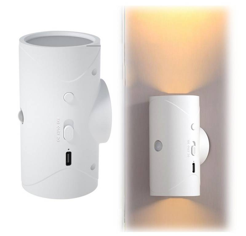 QUBEBU Wandleuchte LED Wandleuchte Up and Down Außenlampe RGB Nachtlicht Wiederaufladbar, Es gibt zwei Stile: Sieben-Farbverlauf und Warmweiß, Verwendbar als Taschenlampe, Notlicht oder LED-Wandleuchte. von QUBEBU