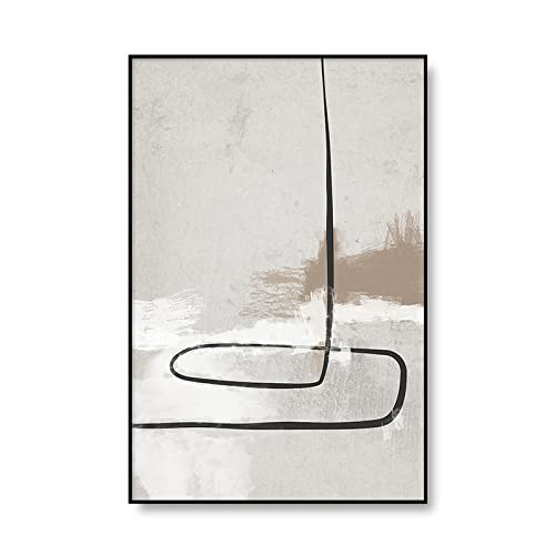 QUBTAN Abstrakte Retro Black Line Poster und Drucke Vintage Wall Art Minimalistische Leinwand Malerei Nordische Ästhetik Bilder für Wohnkultur50x70cmx1Kein Rahmen von QUBTAN