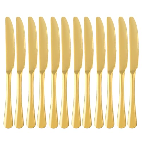 QUCHER 9"(23.2cm) 12 Stück Steakmesser Besteck Messer Küche pizzamesser messer besteck set Edelstahl tafelgeschirr für Heimgebrauch Haus Küche Gaststätte von QUCHER