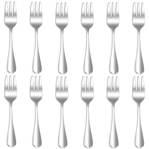 Qucher 12 Stück 14.5cm Kuchengabel,Dessertgabeln,Fruchtgabel,Edelstahl Set von QUCHER