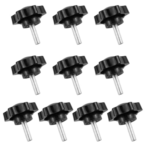 QUCUMER 10 Stück Klemmknopf Flügelschraube M6*20 Gewinde Sternkopfschraube M6 Sterngriffmutter Sterngriffschrauben Sternschraube Kunststoffkopf Klemmmutter Klemmschraube für Werkzeugmaschine von QUCUMER