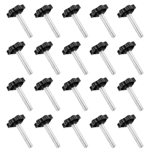 QUCUMER 20 Stück Klemmknopf Flügelschraube M8*40 Gewinde Sternkopfschraube M8 Sterngriffmutter Sterngriffschrauben Sternschraube Kunststoffkopf Klemmmutter Klemmschraube für Werkzeugmaschine von QUCUMER