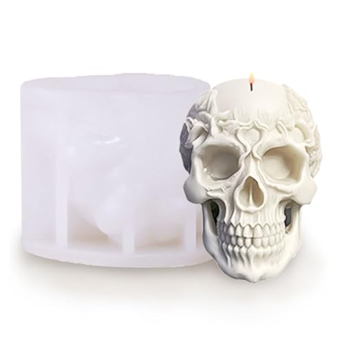 QUDUME 3D-Kerzenform aus Silikon, Halloween-Totenkopf-Kerzenformen für Kerzenherstellung, Heimdekoration, Aromatherapie, Gipskerzen, Seife, Ton, Handwerk QUDUME 3D-Kerzenform aus Silikon, Halloween-Totenkopf-Kerzenformen für Kerzenherstellung, Heimdekoration, Aromatherapie, Gipskerzen, Seife, Ton, Handwerk von QUDUME