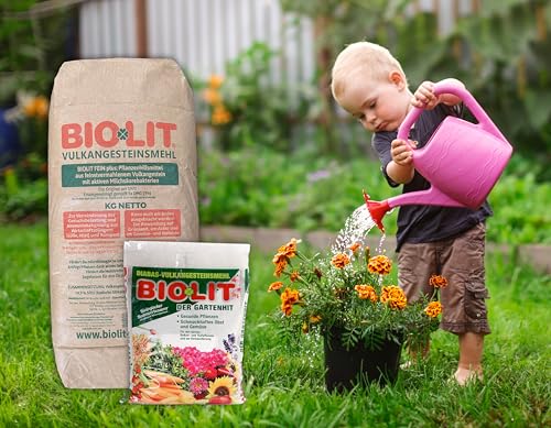 BIOLIT FEIN plus Vulkangesteinsmehl Urgesteinsmehl Milchsäurebakterien Remineralisierung Bodenhilfsstoff Garten Acker Beet Cannabis Dünger (6 kg) von QUEBAg