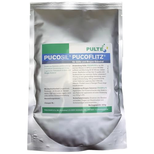 PULTE PUCOSIL PUCOFLITZ Bakterien- und Enzymzusatz für schnelleren Abbau von Gülle und Biogas-Substrat, 250g von QUEBAg