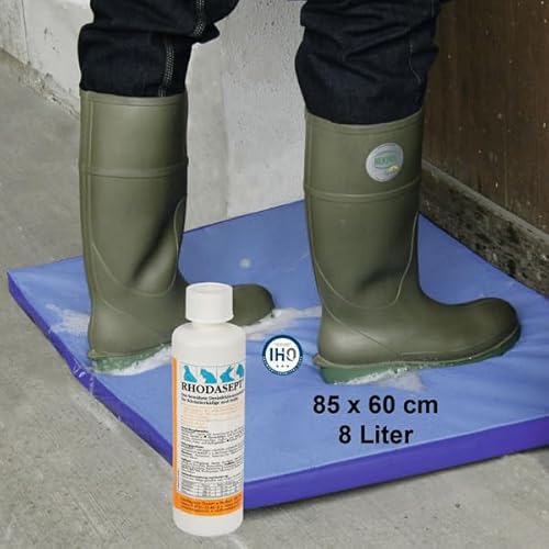 Set zur Stalldesinfektion - RHODASEPT Flachendesinfektionsmittel + Desinfektionsmatte (250g Rhodasept + Matte 85x60 cm) von QUEBAg