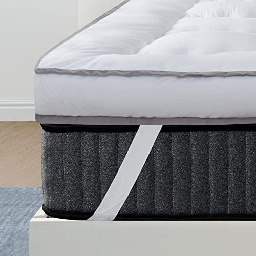 QUEEN ROSE Mattress Topper King Extra Thick Mattress Pad Cover for Back Pain, Cooling Pillow Top Mattress Bed Topper, Soft Comfort for Firm Mattress Overfilled Down Alternative, King Size, White QUEEN ROSE Mattress Topper King Extra Thick Mattress Pad Cover for Back Pain, Cooling Pillow Top Mattress Bed Topper, Soft Comfort for Firm Mattress Overfilled Down Alternative, King Size, White von QUEEN ROSE