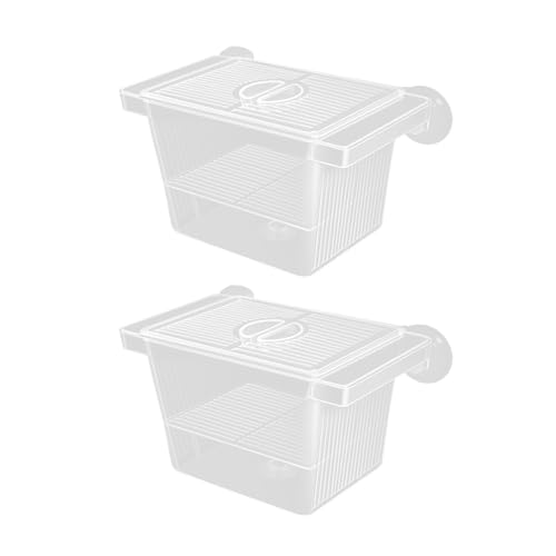 QUEENYARD Aquarium-Zucht-Isolationsbox, transparent, mit 2 Trennwänden, Saugnäpfen für Fische, Garnelen, Frittier, Schutz und Isolierung, 2 Stück von QUEENYARD