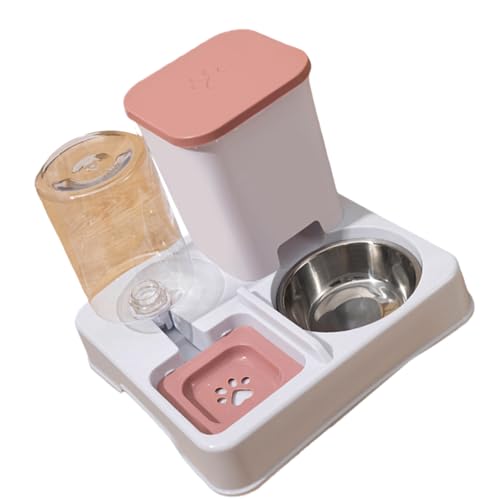 QUEENYARD Automatischer Futterspender für Haustiere, 2-in-1-Futterspender für kleine Hunde, Katzen, Futterspender mit Doppelnapf, Futterbehälter und Wasserspender, Haustiergeschirr QUEENYARD Automatischer Futterspender für Haustiere, 2-in-1-Futterspender für kleine Hunde, Katzen, Futterspender mit Doppelnapf, Futterbehälter und Wasserspender, Haustiergeschirr von QUEENYARD