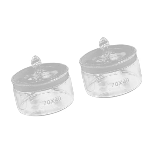 QUEENYARD Flache Glasflaschen, 2 Stück, Borosilikatglas, 70 x 40 mm, flaches Design, für Laborgebrauch und Uhrenreparatur, mit breiter Öffnung von QUEENYARD