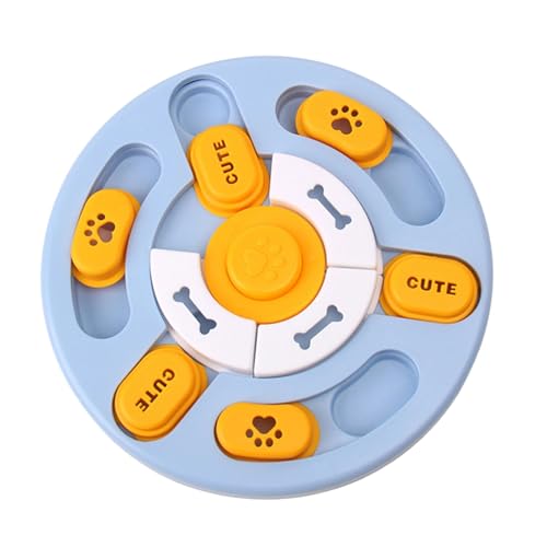 QUEENYARD Interaktive Puzzle-Futterspender, interaktive Puzzle-Futterspender, Schüssel zum Verschieben von Fliesen, Leckerli-Spender, langsamer Futternapf für trockene und nasse Mahlzeiten von QUEENYARD