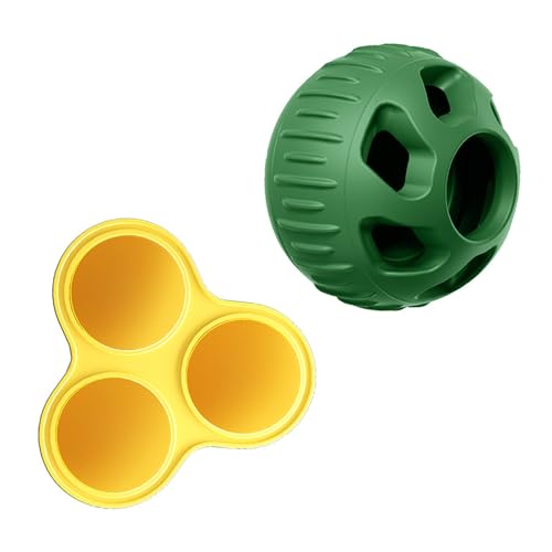 QUEENYARD Kauspielzeug für Welpen, Kauspielzeug für Hunde, Silikon, befüllbar, Leckerliball, Zahnspielzeug für aggressive Kauer, Leckfutter, Spielzeug für Zahntraining von QUEENYARD