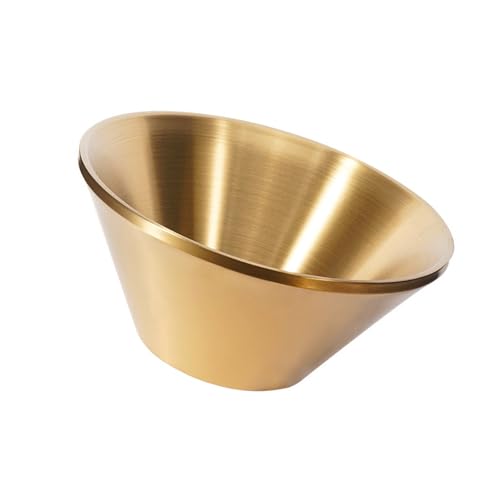 QUEENYARD Metallschüssel, doppelwandig, isoliert, Suppenschüssel, Eiscreme, Dessertbecher, Edelstahl, V-Form, Salatschüssel, einfach zu verwenden von QUEENYARD