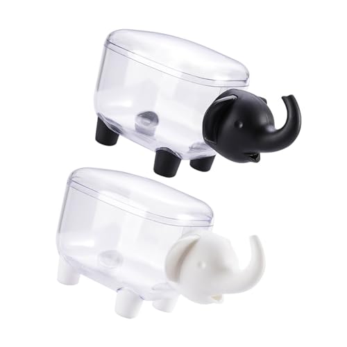 QUEENYARD Sichtbare Wattestäbchen-Box, 2 Stück, Schaf-Form, transparente Aufbewahrungsbox, Badezimmer-Organizer für Wattestäbchen, Schmuckzubehör, Halter von QUEENYARD