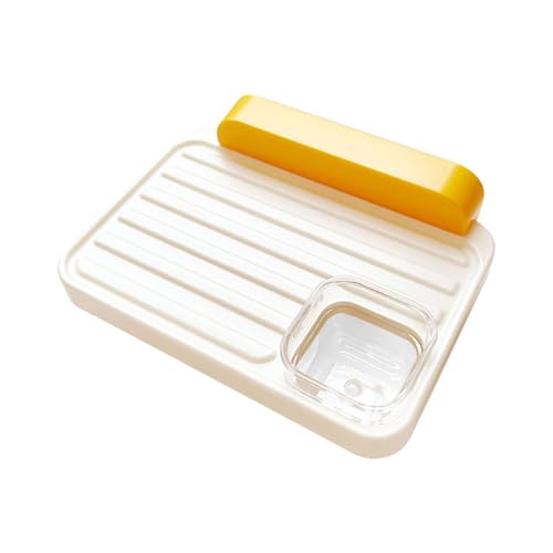 QUEENYARD Sitzstange für Papageien mit Futterbecher, hängendes Vogelfutterhaus mit ABS-Design, platzsparende Sitzstange für Papageien und kleine Vögel von QUEENYARD