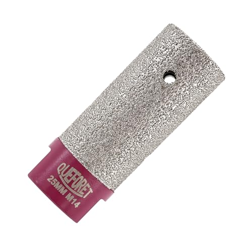 QUEFORET Diamant Fingerfräser 25mm x M14 - Fräser zur Formgebung und Vergrößerung Vorhandener Löcher in Fliesen Keramik Porzellan Marmor Granit, für Winkelschleifer von QUEFORET