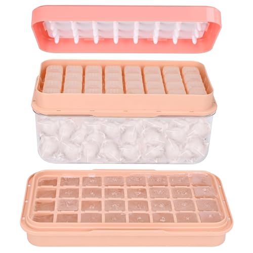 Eiswürfelform mit Deckel und Behälter, BPA-freier Eiswürfelbereiter für Gefrierschrank – 64 Würfel stapelbare Eiswürfelschalen mit Eiszange & Box – Einfaches Herauslösen für Getränke Eiswürfelform mit Deckel und Behälter, BPA-freier Eiswürfelbereiter für Gefrierschrank – 64 Würfel stapelbare Eiswürfelschalen mit Eiszange & Box – Einfaches Herauslösen für Getränke von QUELIEN