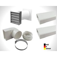 Abluftset Mauerkasten 125 mm Edelstahl mit Rückstauklappe, Rundanschluss Abluftset Mauerkasten 125 mm Edelstahl mit Rückstauklappe, Rundanschluss von QUELLMALZ