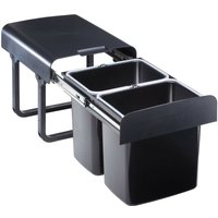 Quellmalz - Ekotech Einbau-Abfallsammler EKKO.20 Vollauszug 2x16 Liter schwarz ab 40er Schrankbreite 355x473x365 mm von QUELLMALZ