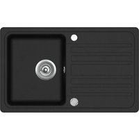 Quellmalz - Granitspüle W760 - schwarz, ab 45er Unterschrank, 76,5 x 46 cm von QUELLMALZ