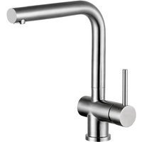 Quellmalz - Victory Einhebelmischer mit Keramikkartusche - Edelstahl matt gebürstet, Hochdruck von QUELLMALZ