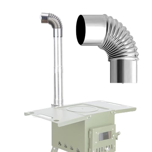 Edelstahl-Kaminbogen, 60mm-110mm Edelstahl Kamin Rauchrohr Adapter Rohr Ofen Ellenbogen Hitze Beständig(100mm) von QUEMUONN