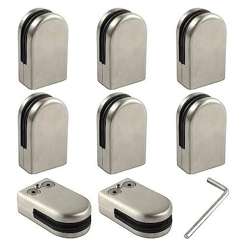 Glasgeländer, 8 stücke Regal Klammern Edelstahl Klemmen Einstellbare Boden Klemme Hause Zaun s Mehr zuverlässig(8~10mm) von QUEMUONN