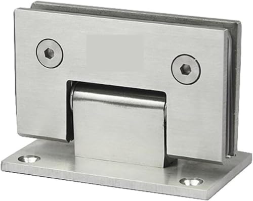 Glastürscharniere, 2 Stück Edelstahl Badezimmer Clip Duschraum Glastürscharnier Rahmenlose Glastürklemme Glasscharnier 90 Grad flache Armaturen Bad von QUEMUONN