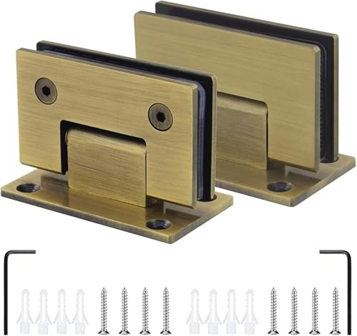 Glastürscharniere, 2er-Pack 304-Edelstahl-Glastürscharniere, bronzene 90°-Schwenktür-Duschscharniere, 8–12 mm Zwei-Wege-Glasklemme for Badezimmer Glastürscharniere, 2er-Pack 304-Edelstahl-Glastürscharniere, bronzene 90°-Schwenktür-Duschscharniere, 8–12 mm Zwei-Wege-Glasklemme for Badezimmer von QUEMUONN