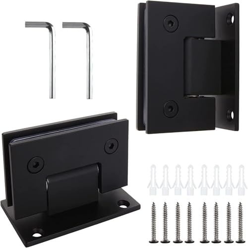 Glastürscharniere, 2er-Pack robuste 90°-Glastürscharniere, Wand-Glasduschtürscharniere aus Edelstahl 304 for 6–12 mm rahmenloses von QUEMUONN