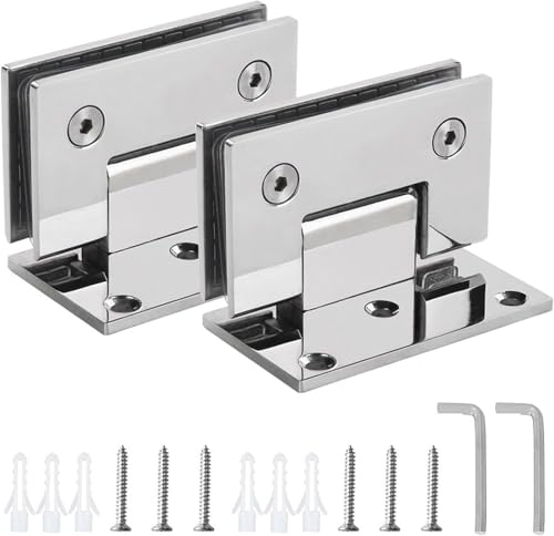 Glastürscharniere, 2er-Pack robuste 90°-Glastürscharniere, Wand-Glasduschtürscharniere aus Edelstahl 304 for 6–12 mm rahmenloses von QUEMUONN