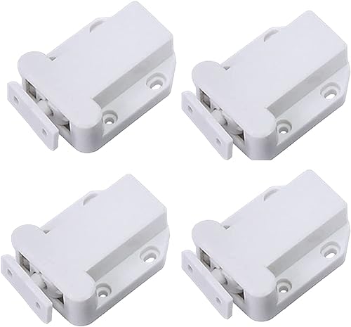 Magnetischer Türverschluss, 4PCS Rebound Schrank LatchesPush Latch mit Automatische Pop-Up Funktion Schrank Schloss(White) von QUEMUONN