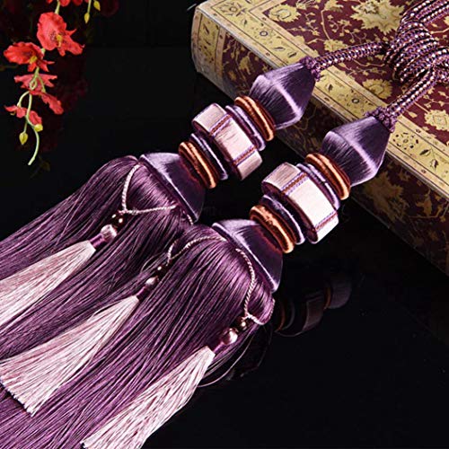 Raffhalter für Vorhänge, Raffhalter für Vorhänge, 1 Paar Luxus Europäischen Vorhang Quaste Raffhalter Fenster Gardinen Holdback for Dicke Vorhänge Wohnzimmer Schlafzimmer Win(Lavender) von QUEMUONN