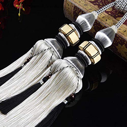 Raffhalter für Vorhänge, Raffhalter für Vorhänge, 1 Paar Luxus Europäischen Vorhang Quaste Raffhalter Fenster Gardinen Holdback for Dicke Vorhänge Wohnzimmer Schlafzimmer Win(White) von QUEMUONN