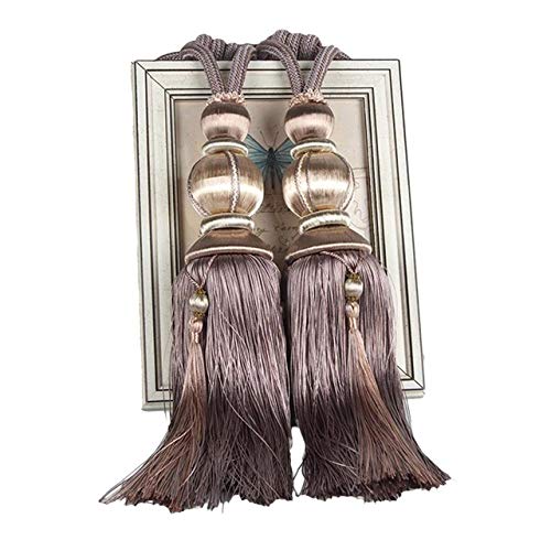 Raffhalter für Vorhänge, Raffhalter für Vorhänge, 1 Paar Seilrücken for Vorhangzubehör, Perlenkugel, Perlenquaste, Hängekugel, Burgunderrot(Brown) von QUEMUONN