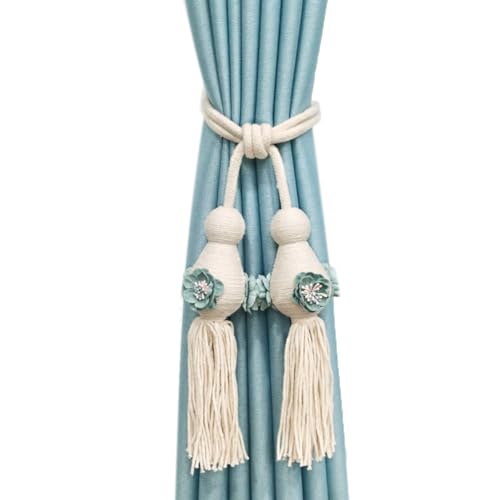 Raffhalter für Vorhänge, Raffhalter für Vorhänge, 1 Paar kreative Rücken Seil Home dekorative Quaste Vorhang Schnalle Gardinen Holdbacks Quasten(Peacock Blue) von QUEMUONN