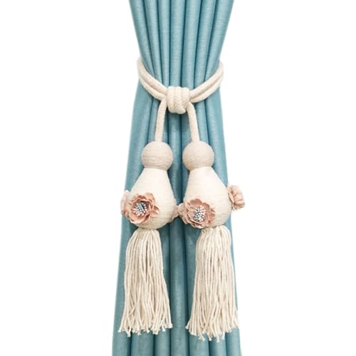Raffhalter für Vorhänge, Raffhalter für Vorhänge, 1 Paar kreative Rücken Seil Home dekorative Quaste Vorhang Schnalle Gardinen Holdbacks Quasten(Pink) von QUEMUONN