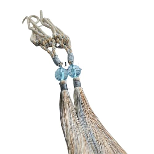 Raffhalter für Vorhänge, Raffhalter für Vorhänge, 2Pcs Quasten zurück DIY Zimmer Zubehör Perle Hängen Ball Holdback Krawatte Seil Hause Dekorative(Blue) von QUEMUONN
