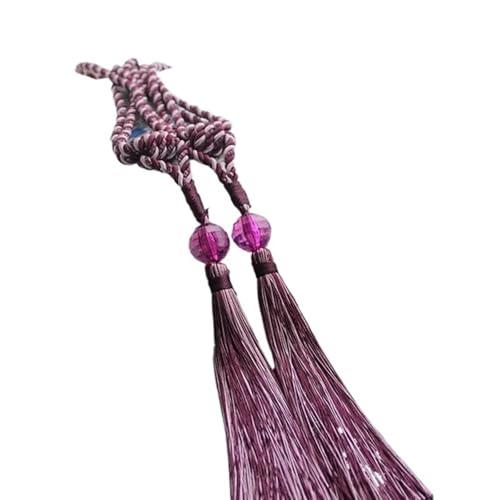 Raffhalter für Vorhänge, Raffhalter für Vorhänge, 2Pcs Quasten zurück DIY Zimmer Zubehör Perle Hängen Ball Holdback Krawatte Seil Hause Dekorative(Purple) von QUEMUONN