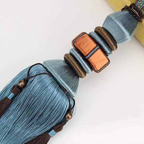 Raffhalter für Vorhänge, Raffhalter für Vorhänge, Europa Hängende Quasten for Fenster Luxus zurück Kugel for Wohnzimmer Home Office Gardinenhalter(Blue) von QUEMUONN