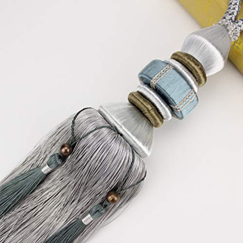 Raffhalter für Vorhänge, Raffhalter für Vorhänge, Europa Hängende Quasten for Fenster Luxus zurück Kugel for Wohnzimmer Home Office Gardinenhalter(Gray) von QUEMUONN