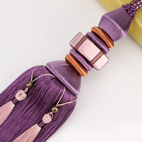 Raffhalter für Vorhänge, Raffhalter für Vorhänge, Europa Hängende Quasten for Fenster Luxus zurück Kugel for Wohnzimmer Home Office Gardinenhalter(Purple) von QUEMUONN