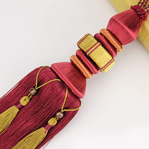 Raffhalter für Vorhänge, Raffhalter für Vorhänge, Europa Hängende Quasten for Fenster Luxus zurück Kugel for Wohnzimmer Home Office Gardinenhalter(Red) von QUEMUONN