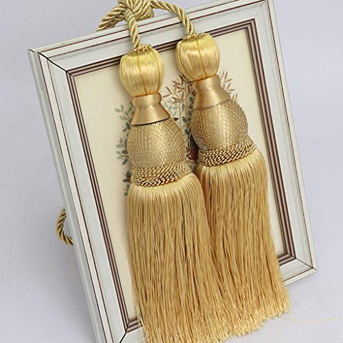 Raffhalter für Vorhänge, Raffhalter für Vorhänge, Exquisite Quasten-Fransen-Rückseiten, Wohnzimmer, Schlafzimmer, hängende Bälle for Veranda-Vorhang-Halteseil(Golden) von QUEMUONN