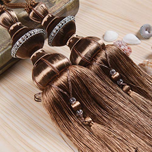 Raffhalter für Vorhänge, Raffhalter für Vorhänge, Luxus Europäischen Vorhang Quaste Fringe Raffhalter Riemen Wohnzimmer Schlafzimmer Fenster Gardinen Holdback for Home Offi(Light Coffee) von QUEMUONN
