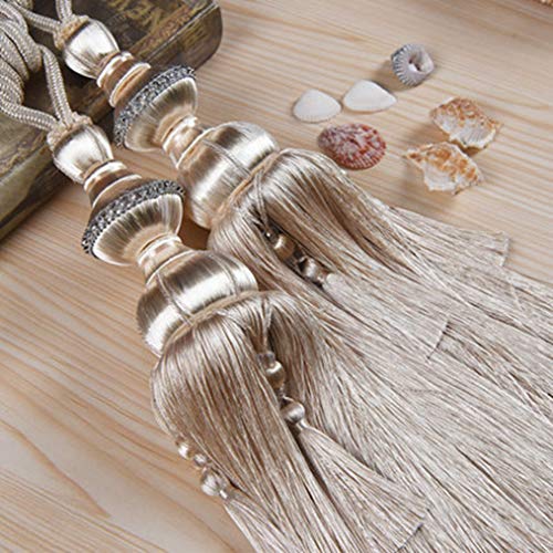 Raffhalter für Vorhänge, Raffhalter für Vorhänge, Luxus Europäischen Vorhang Quaste Fringe Raffhalter Riemen Wohnzimmer Schlafzimmer Fenster Gardinen Holdback for Home Offi(Off White) von QUEMUONN